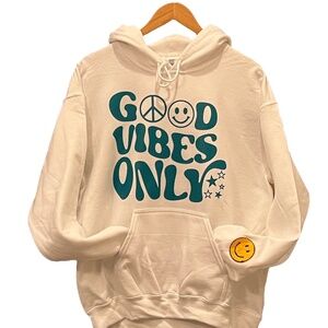 Good Vibes Only Hoodie,Smiley Face,Smiley Hoodie,chenille patch,trendy hoodie